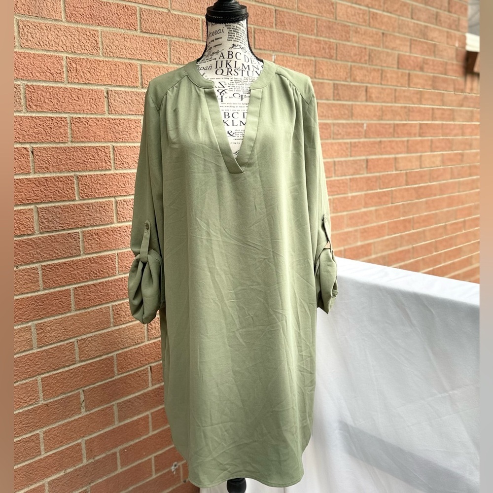 Eesome Olive Long Sleeve Dress
